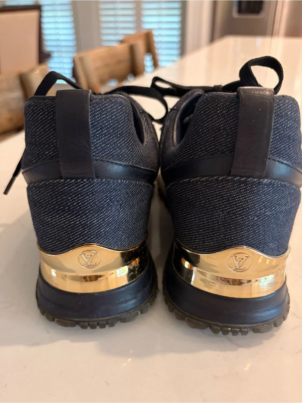 Louis Vuitton Monogram Denim Run Away Sneaker. Size 35.5 U.S. 5.5